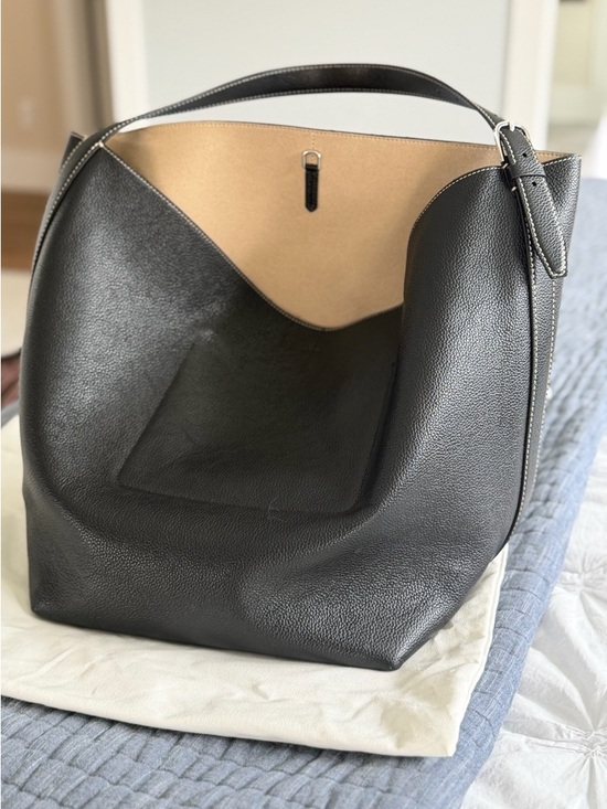 Toteme Black Pebbled Leather Hobo Bag - Picture 11 of 14
